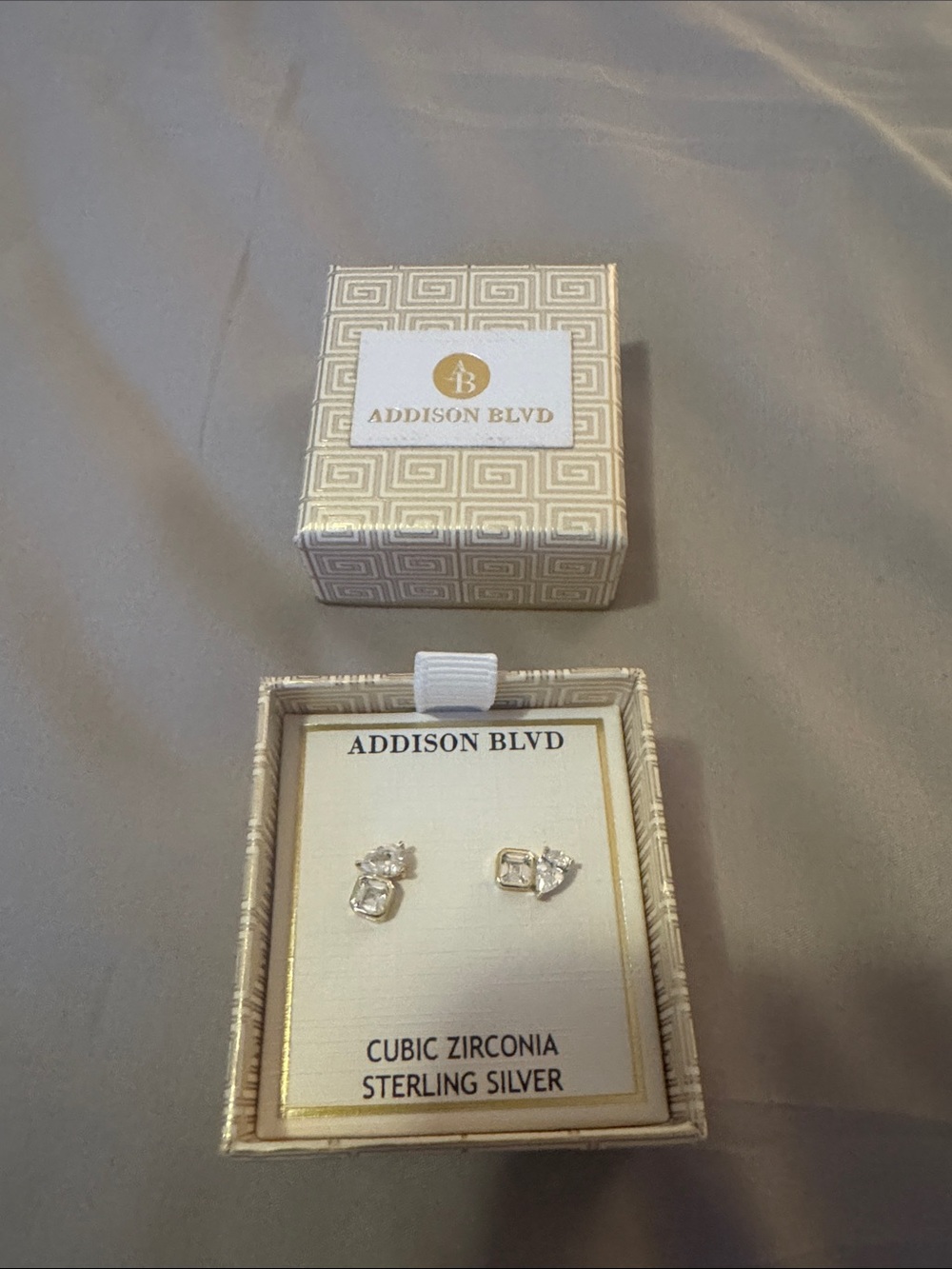 Addison BLVD Sterling Silver Cubic Zirconia Stud Earrings